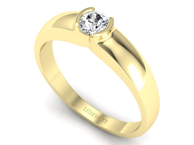 Złoty pierścionek z brylantem żółte złoto - jg172br_VS_H — zdjęcie 3