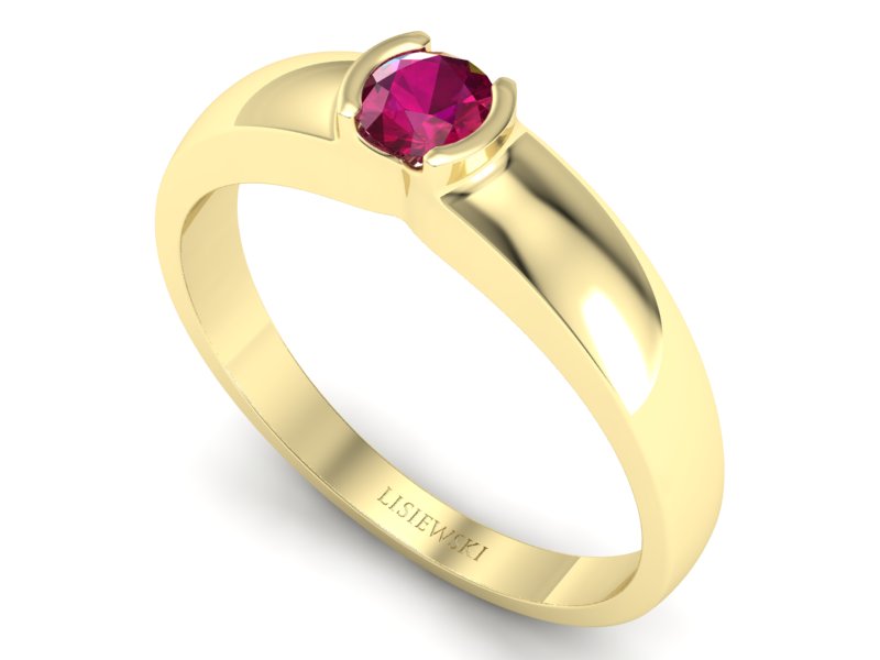 Złoty pierścionek z rubinem żółte złoto - jg172zr — zdjęcie 3