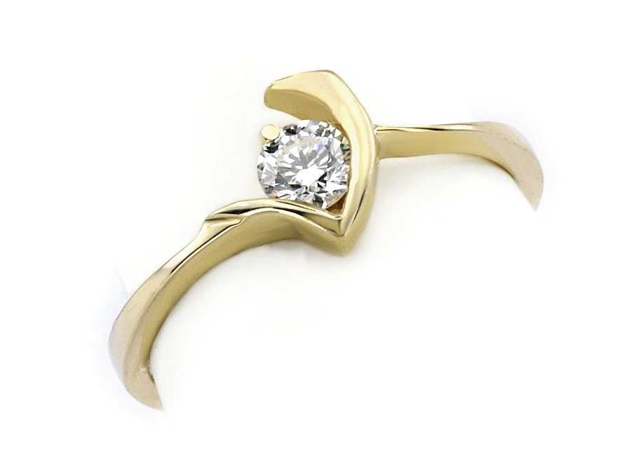 Złoty pierścionek z brylantem żółte złoto - jg17br_SI_H — zdjęcie 3