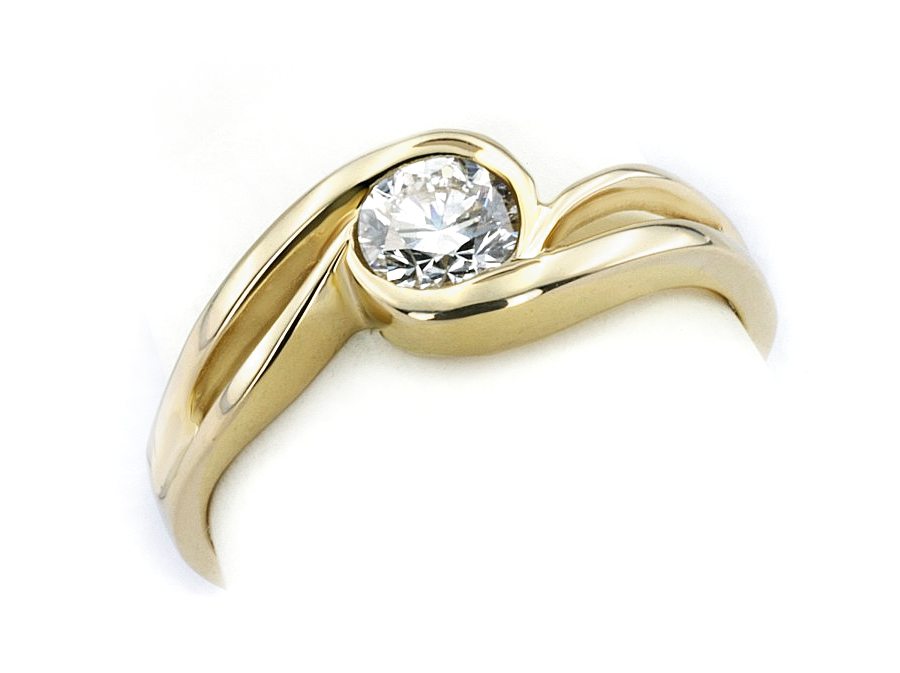 Złoty pierścionek z brylantem - jg188br_SI1_H — zdjęcie 3