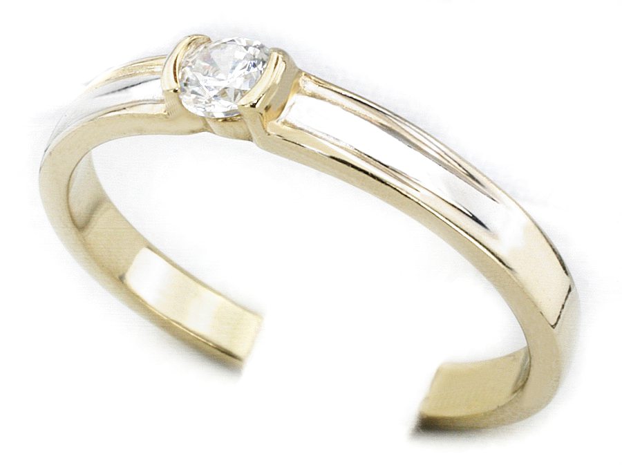 Złoty pierścionek z brylantem żółte złoto - jg194br_VS_H