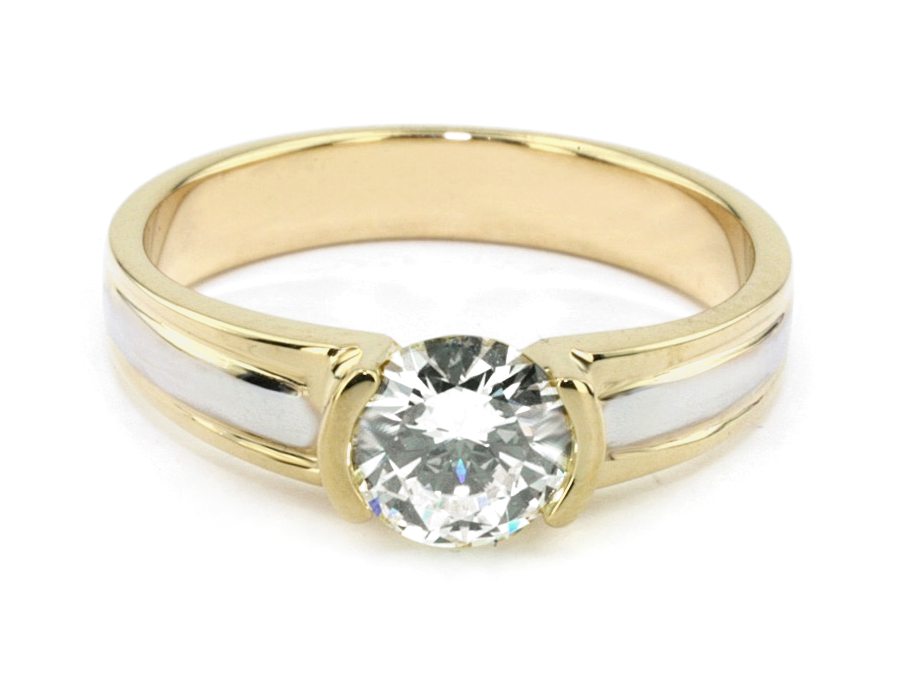 Złoty pierścionek z diamentem - jg195br_VVS1_G — zdjęcie 2