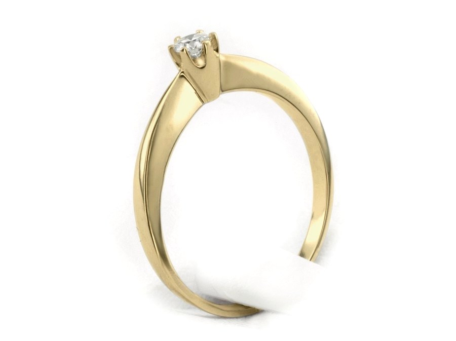 Złoty pierścionek z brylantem żółte złoto - jg1964br_Si1_H — zdjęcie 3