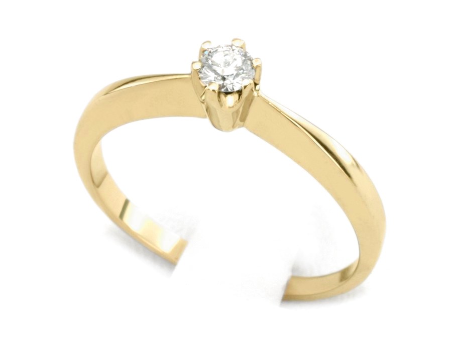 Złoty pierścionek z brylantem żółte złoto - jg1964br_Si1_H