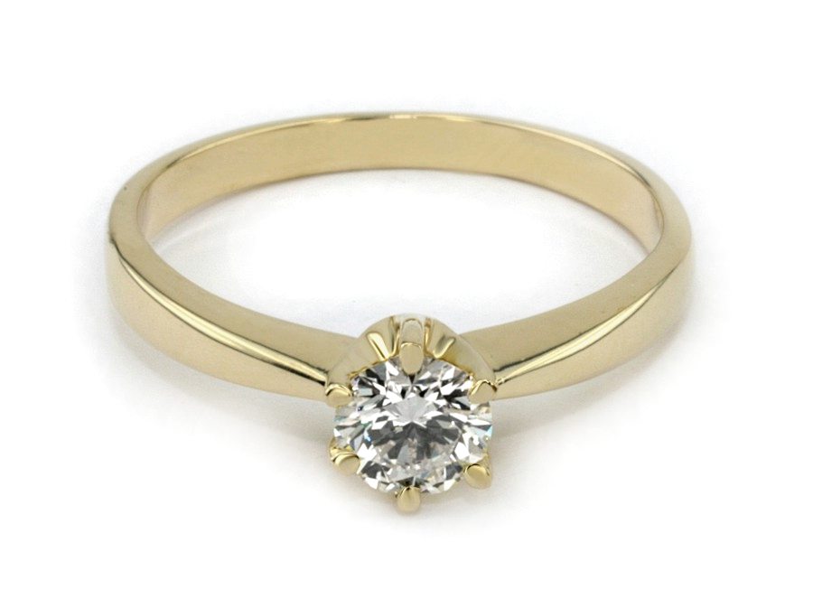 Złoty pierścionek z brylantem żółte złoto - jg1968br_SI_H_04 — zdjęcie 2