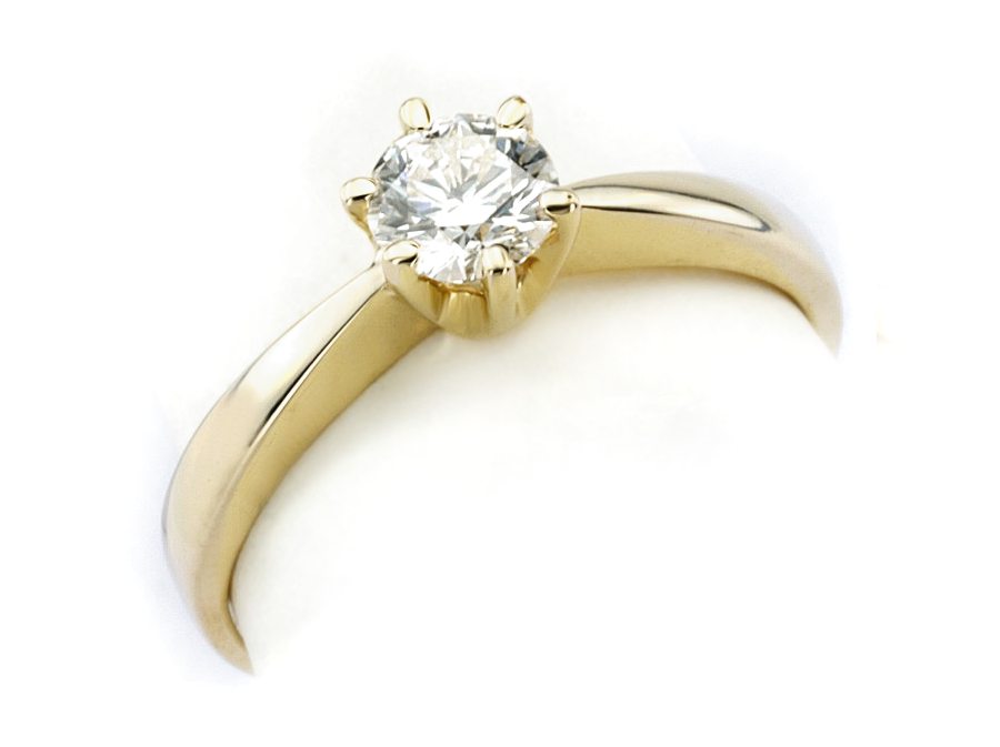 Złoty pierścionek z brylantem żółte złoto - jg1968br_SI_H_04 — zdjęcie 3