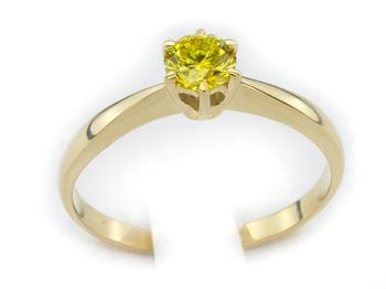 Złoty Pierścionek zaręczynowy z brylantem - jg1968lemon_p - 1