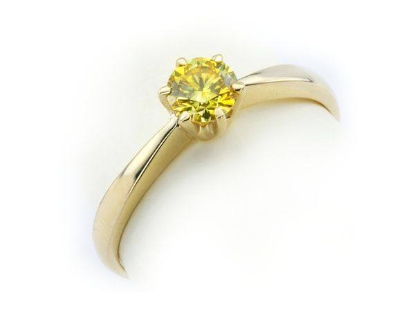 Złoty Pierścionek zaręczynowy ze złota z brylantem - jg1968lemon_p