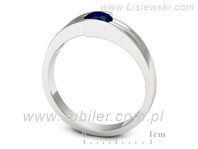 Złoty pierścionek z szafirem białe złoto - jg197bsz — zdjęcie 3