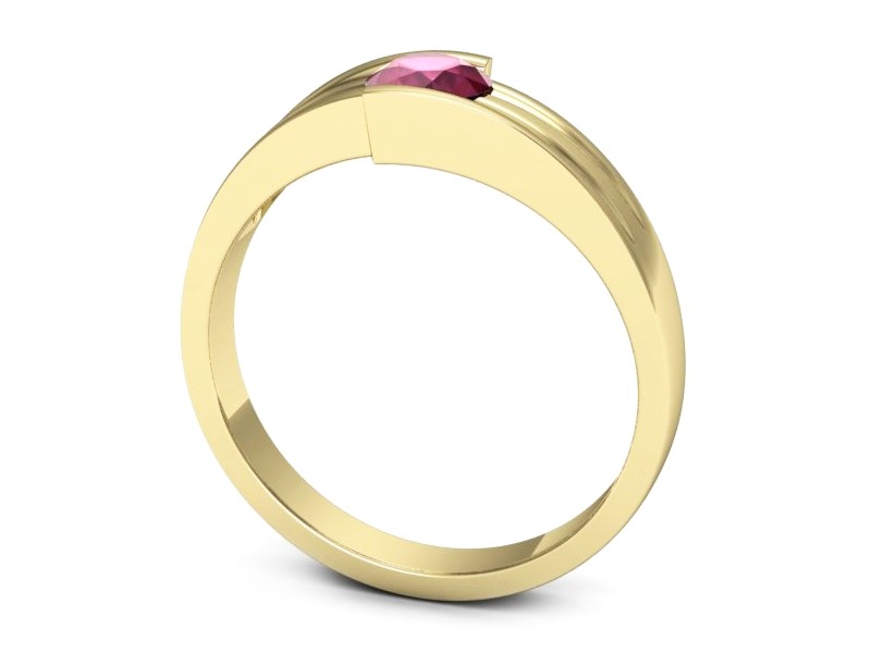 Złoty pierścionek z rubinem żółte złoto - jg197zr — zdjęcie 3