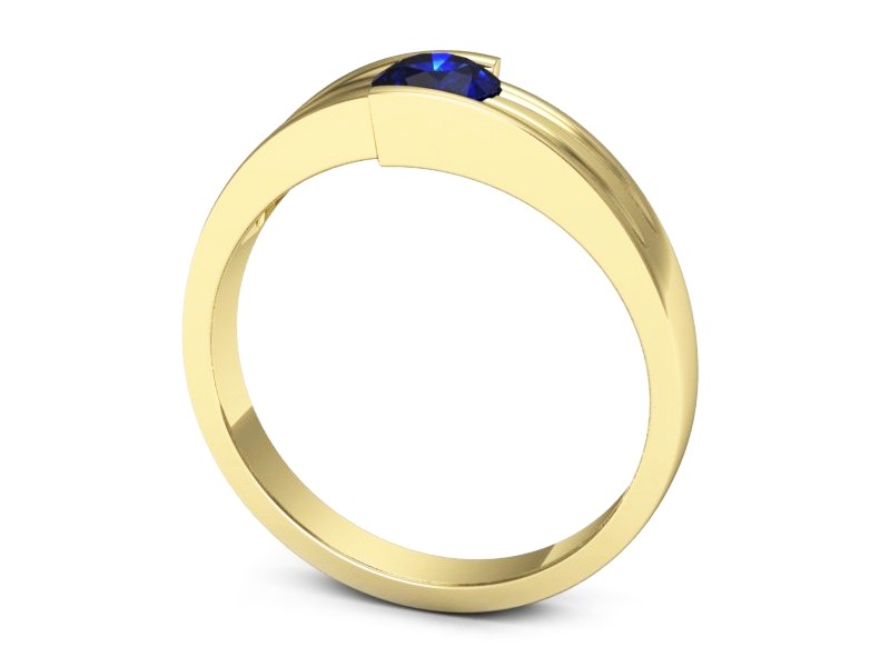 Złoty pierścionek z szafirem żółte złoto - jg197zszc — zdjęcie 3