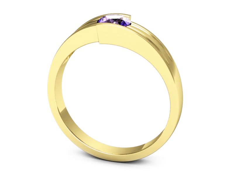 Złoty pierścionek z tanzanitem żółte złoto - jg197zt — zdjęcie 3
