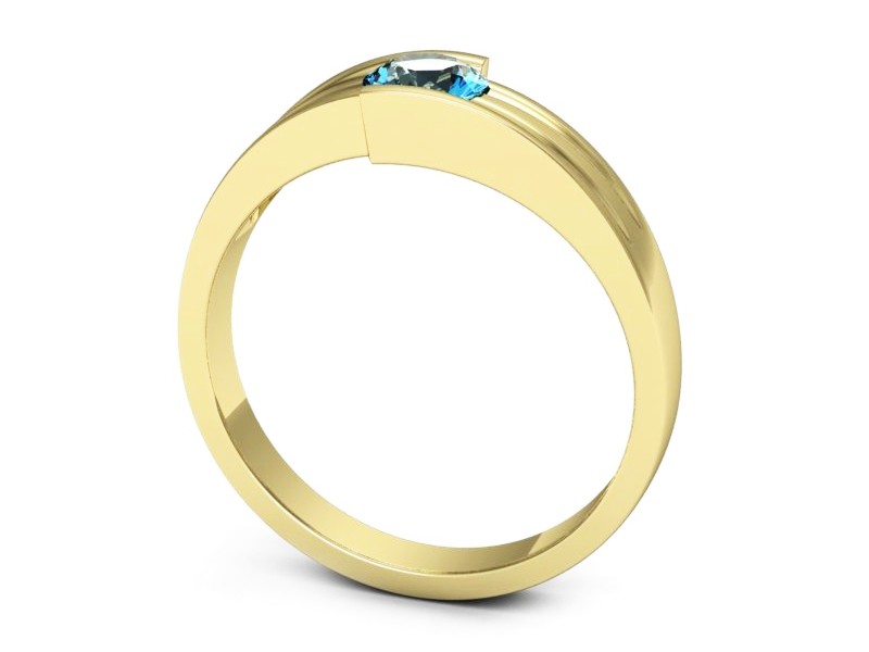 Złoty pierścionek z topazem żółte złoto - jg197ztp — zdjęcie 3