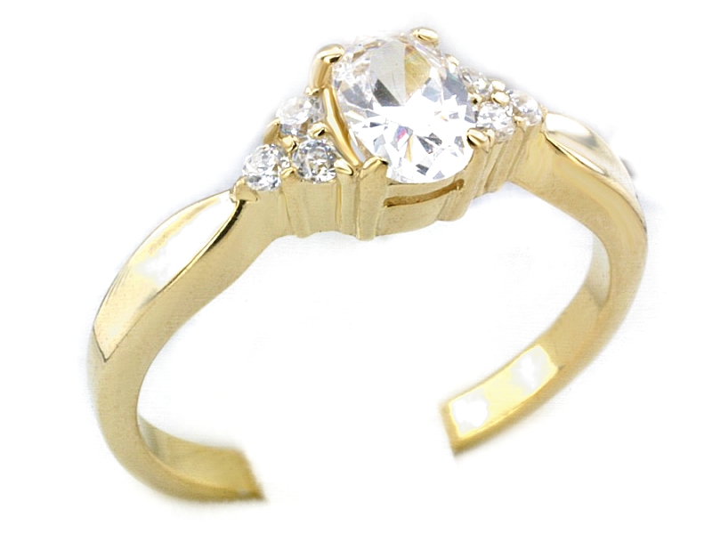 Złoty pierścionek z cyrkoniami żółte złoto - jg314