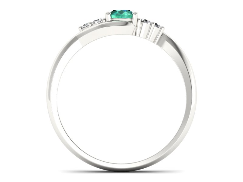 Złoty pierścionek ze szmaragdem i brylantami - jg317bszm — zdjęcie 2