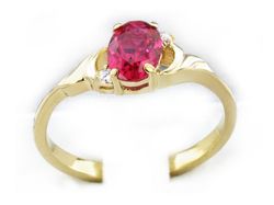 Złoty pierścionek z rubinem i brylantami - jg331br_SI_H_rub