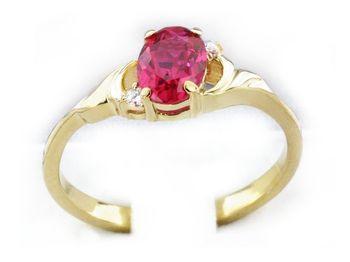 Złoty pierścionek z rubinem i brylantami - jg331br_SI_H_rub - 1