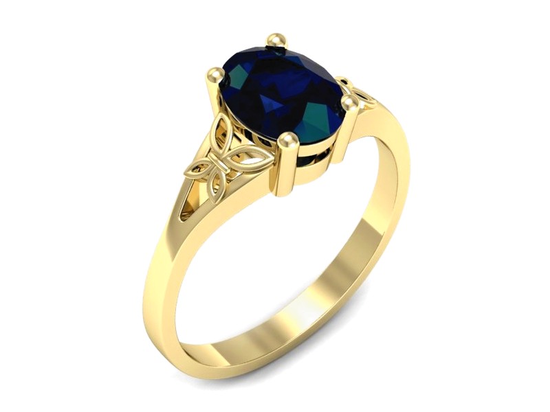 Złoty pierścionek z szafirem żółte złoto - jg347zsz