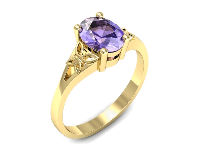 Złoty pierścionek z tanzanitem żółte złoto - jg347zt