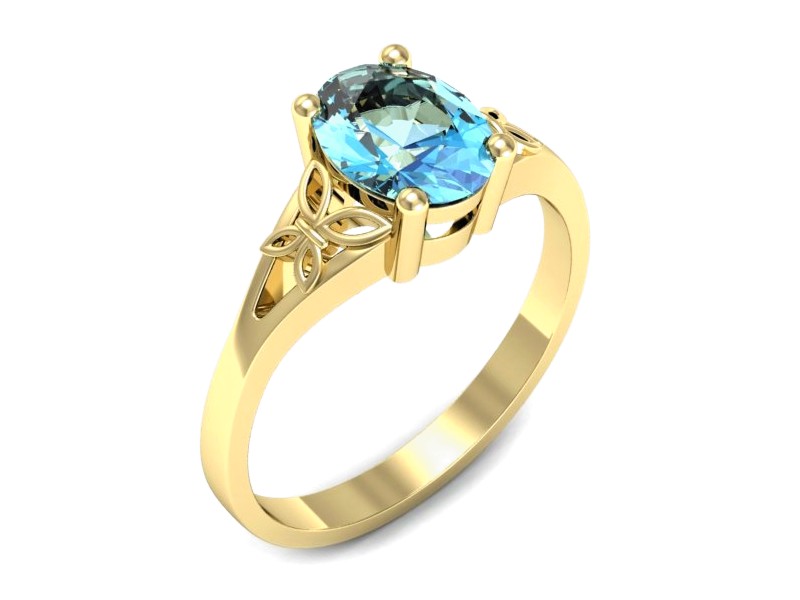 Złoty pierścionek z topazem żółte złoto - jg347ztp