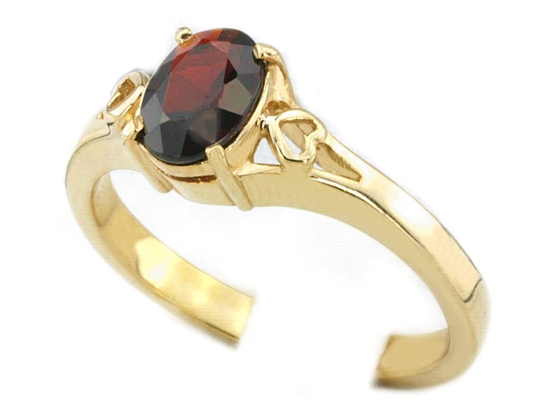 Złoty pierścionek z granatem żółte złoto - jg349_gran