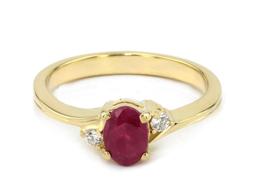 Złoty pierścionek z rubinem i brylantami - jg35br_SI_H — zdjęcie 3
