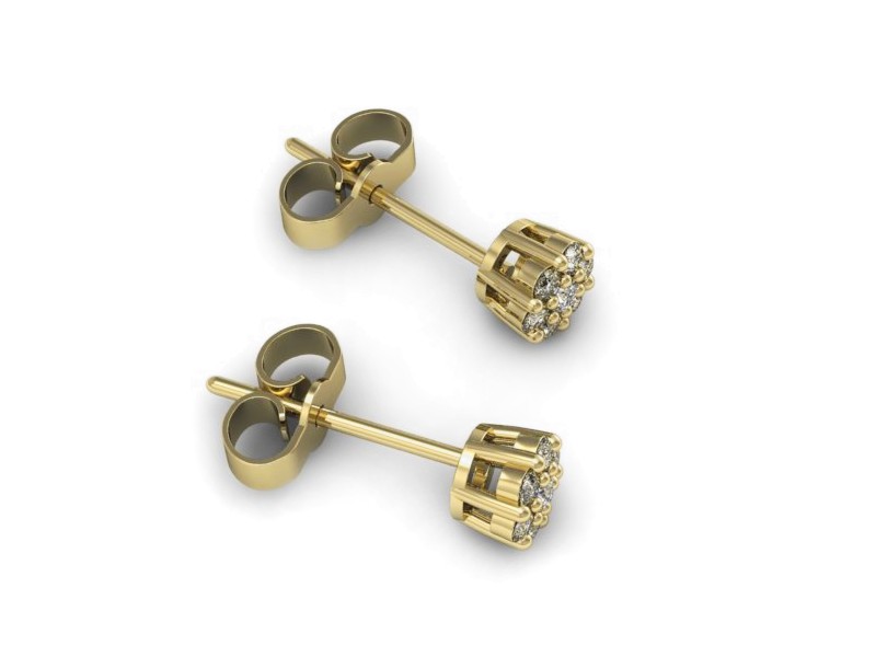 Złote kolczyki z brylantami żółte złoto - k0216z — zdjęcie 3
