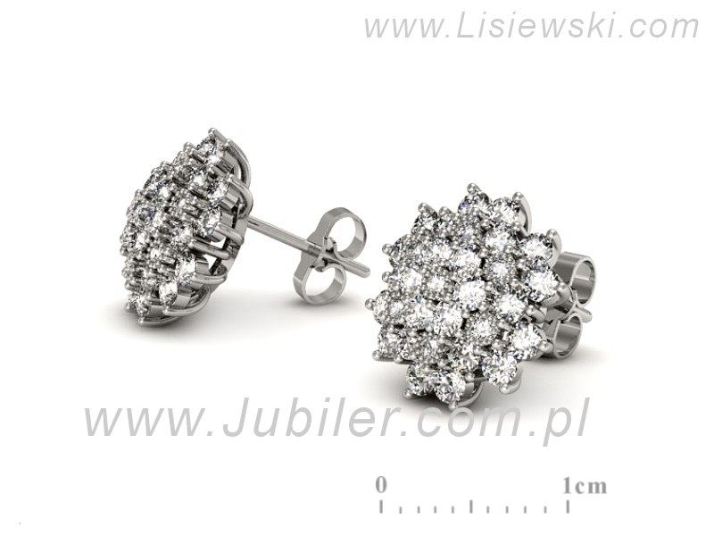 Złote kolczyki z brylantami białe złoto - k1191b — zdjęcie 3