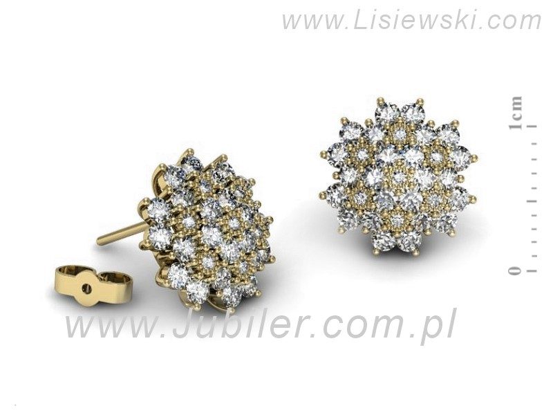 Złote kolczyki z brylantami żółte złoto - k1191z — zdjęcie 2