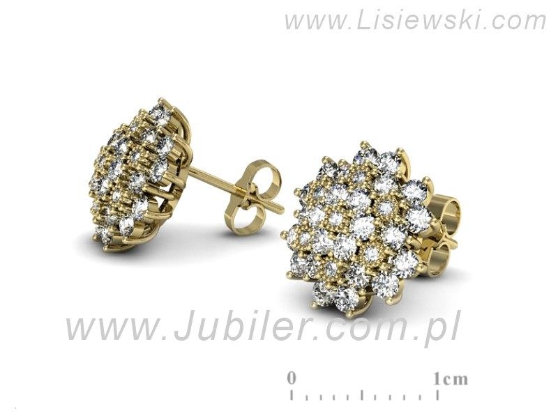 Złote kolczyki z brylantami żółte złoto - k1191z — zdjęcie 3