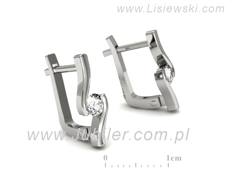 Złote kolczyki z brylantami białe złoto - k1280b — zdjęcie 2