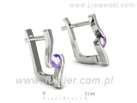 Gustowne złote kolczyki z tanzanitami - k1280bt- 3