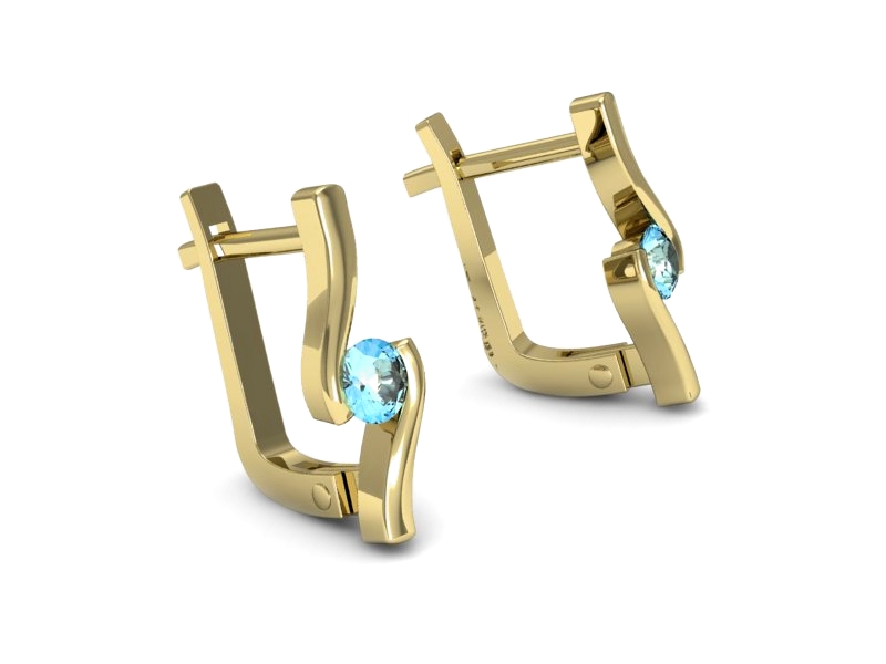 Złote kolczyki z topazami - k1280ztp — zdjęcie 3
