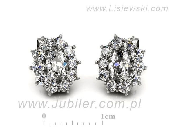 Złote Kolczyki z diamentami białe złoto proba 585 - K15063B