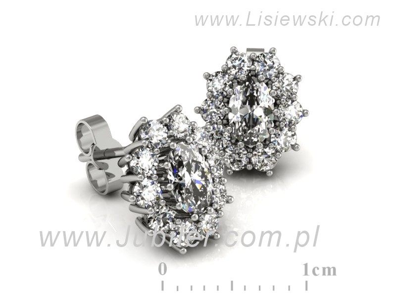 Złote kolczyki z diamentami białe złoto - K15063B — zdjęcie 2