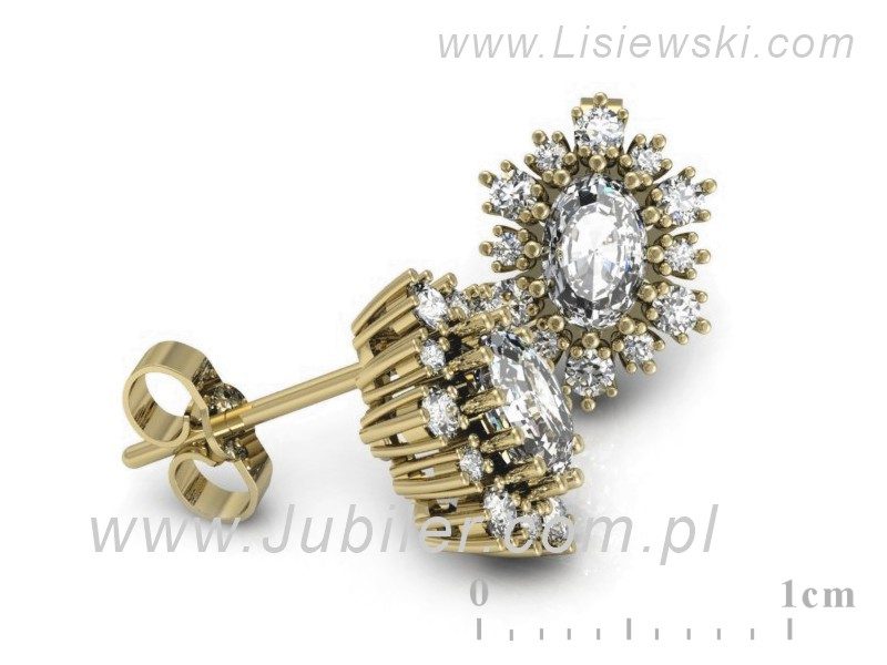 Złote kolczyki z diamentami białe złoto - k15074 — zdjęcie 3