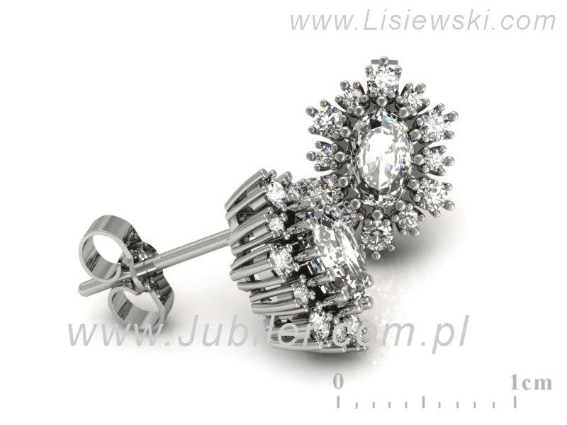 Złote kolczyki z diamentami białe złoto - k15074b — zdjęcie 3