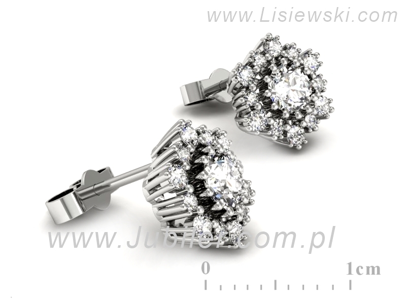 Złote kolczyki z brylantami białe złoto - k15075b — zdjęcie 3