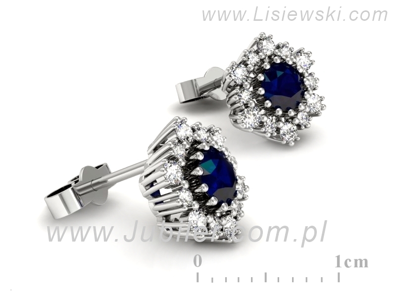 Kolczyki z szafirami i brylantami białe złoto - k15075bsz — zdjęcie 3