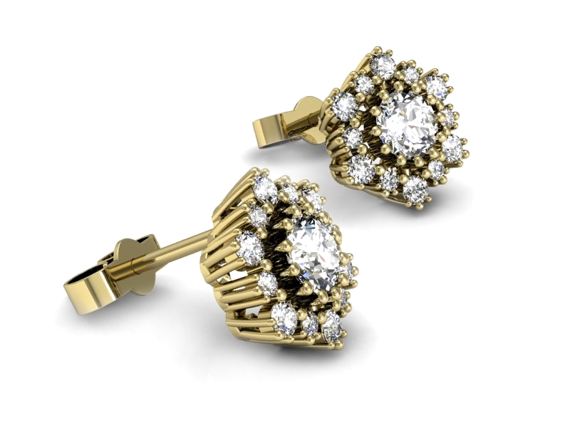 Złote kolczyki z brylantami żółte złoto - k15075z — zdjęcie 3