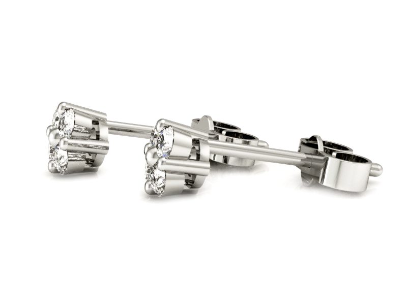 Złote kolczyki z brylantami białe złoto - k15076b — zdjęcie 3