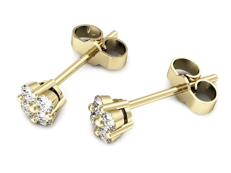 Złote kolczyki z brylantami żółte złoto - k15076z — zdjęcie 3