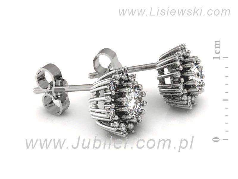 Złote kolczyki z brylantami białe złoto - k15077b — zdjęcie 3