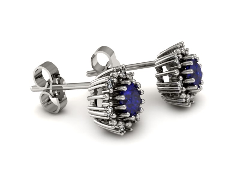 Kolczyki z szafirami i brylantami - k15077bszc — zdjęcie 3