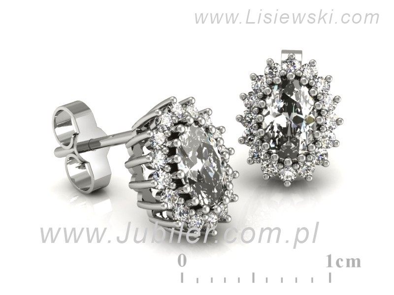 Złote kolczyki z diamentami z białego złota - k15088b — zdjęcie 3