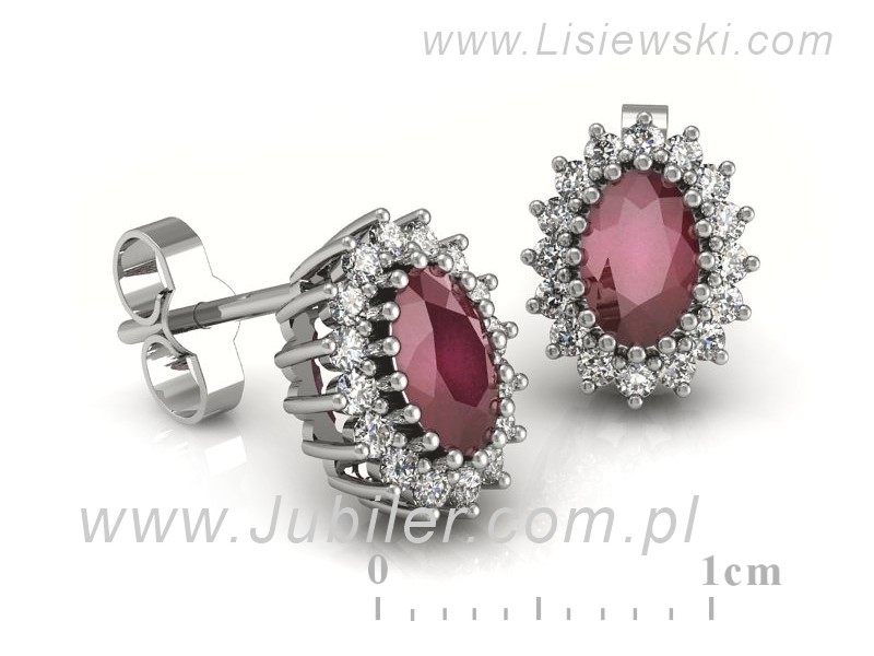 Kolczyki z rubinami z brylantami białe złoto - k15088br — zdjęcie 3