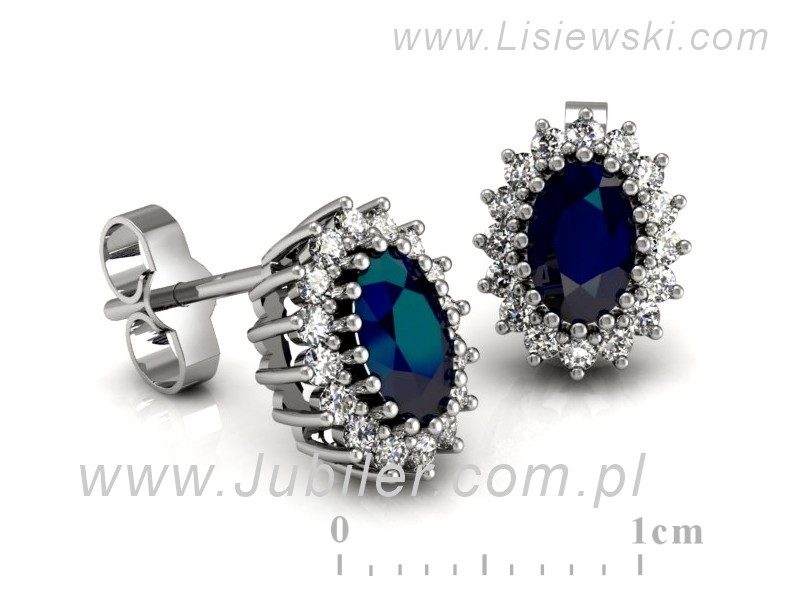 Kolczyki z szafirami i brylantami białe złoto - K15088BSZ — zdjęcie 3