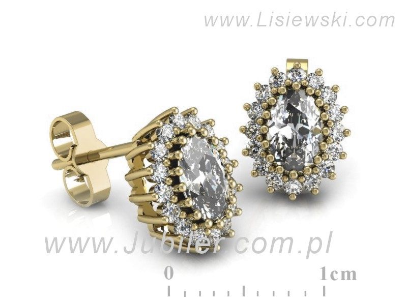 Złote kolczyki z diamentami żółte złoto - k15088z — zdjęcie 3