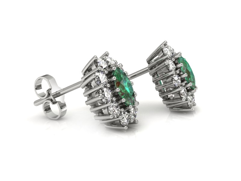 Złote kolczyki ze szmaragdami i brylantami - k15089bsm — zdjęcie 3