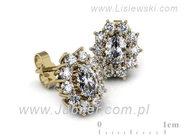 Złote Kolczyki żółte złoto z diamentami - k15089z